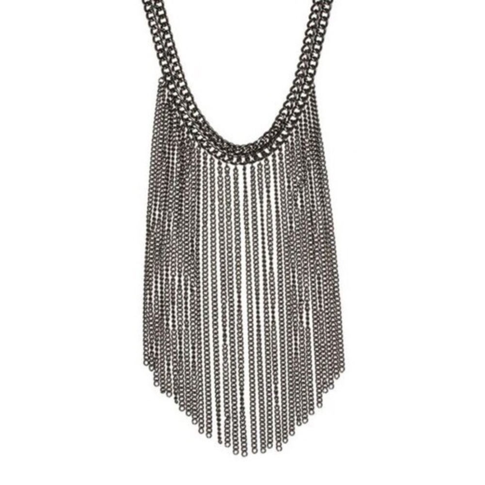 ❗️SOLD❗️FreePress Fringe Statement Choker-Hematite